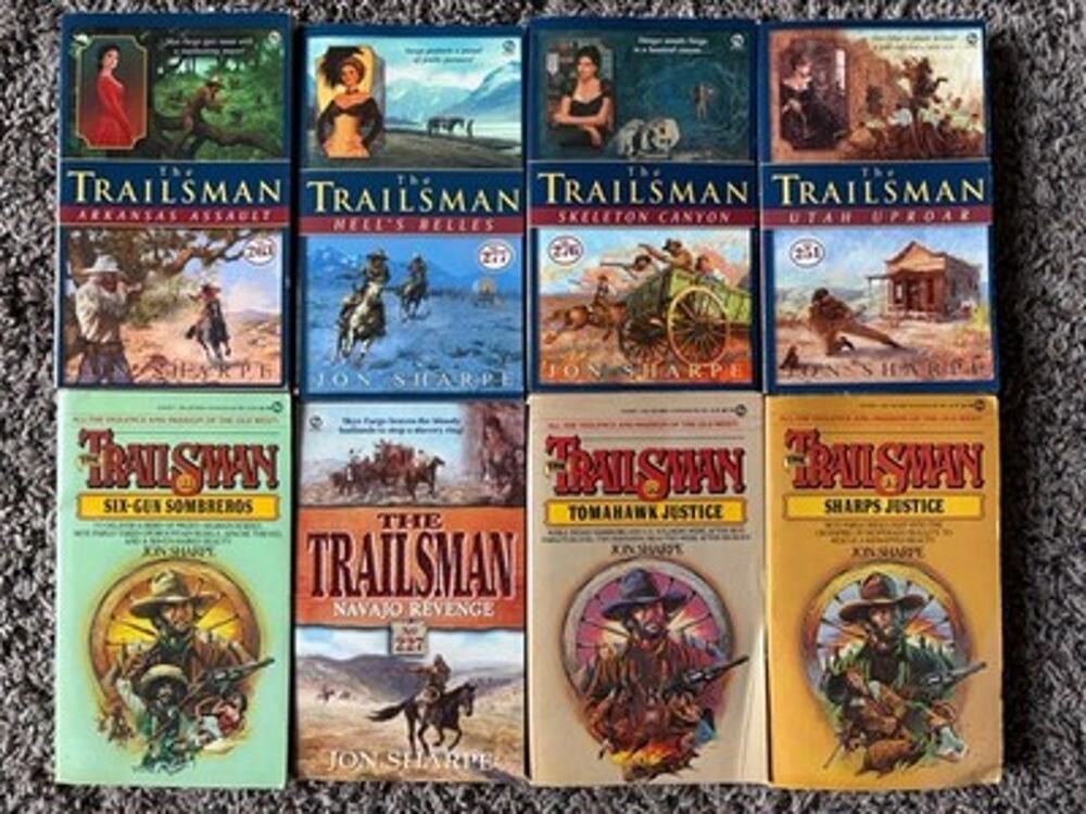 Lot of 7 The Trailsman Jon Sharpe Western Paperback Books Vintage Cowboy (0226)